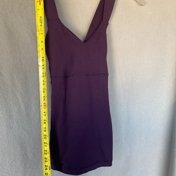 Lululemon Plum Deep V Tank Top with Crossback Straps | Built-In Bra Yoga Top | - Picture 2 of 5
